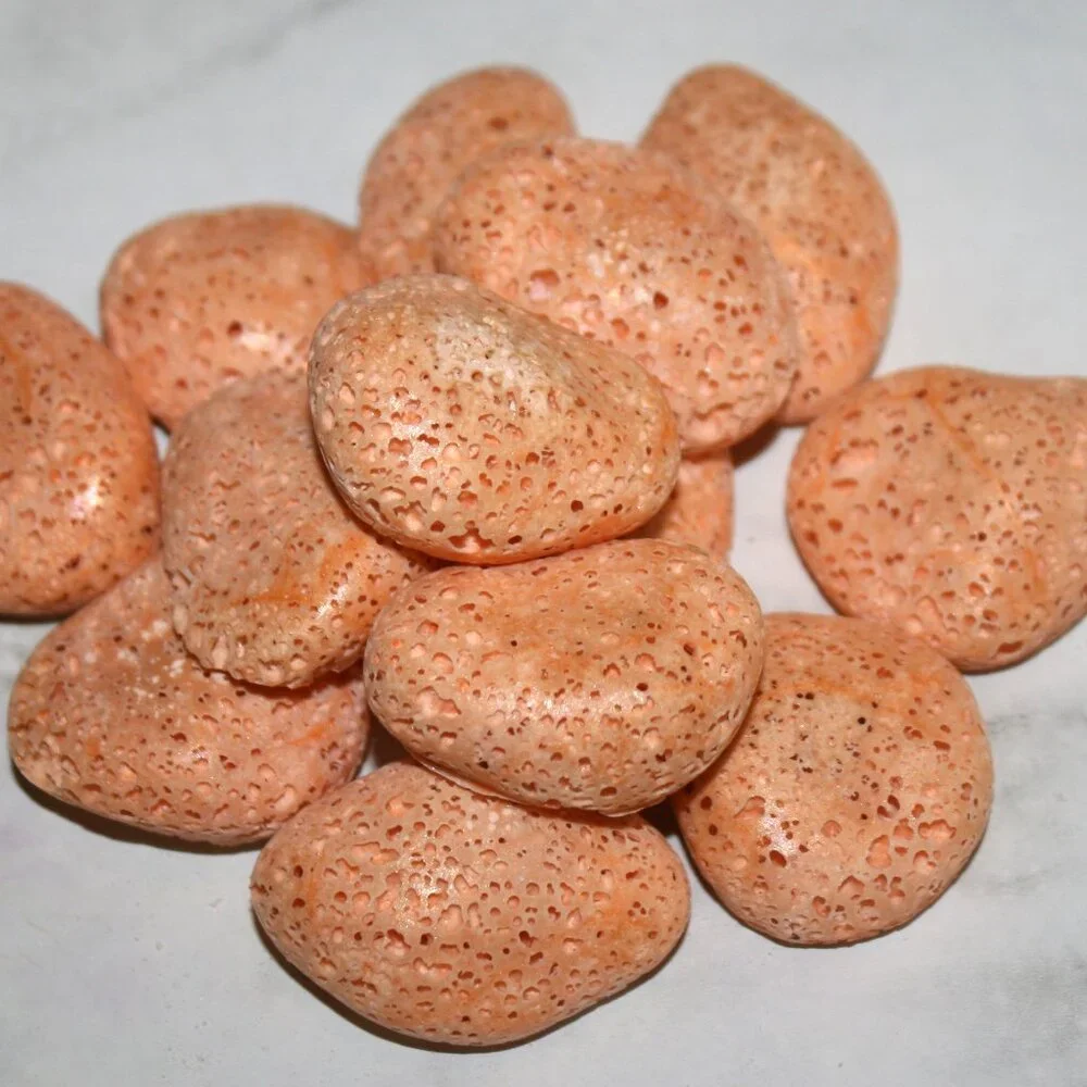HAND CRAFTED 2 Orange Aroma Stones Aromatherapy Essential Oil Diffuser Pair